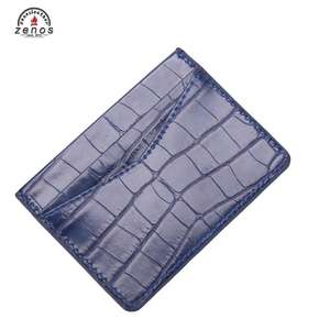 Porte-cartes de crédit en cuir PU crocodile mince de luxe Zenos, mini portefeuille, étui pour carte d'identité pour femme, sans fermeture - Product Image 1