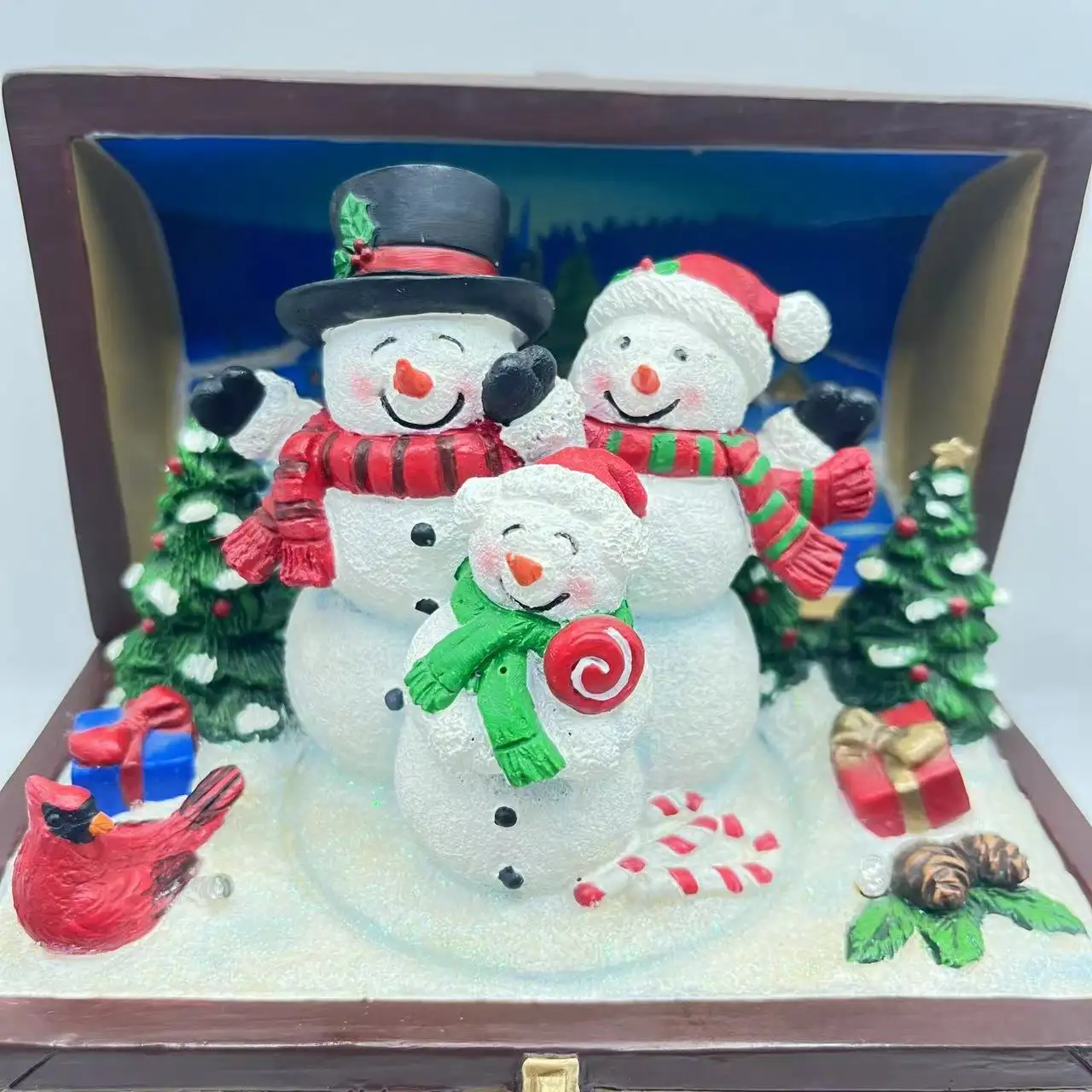 Bonhomme de neige de Noël créatif en résine personnalisable décoration de bureau décoration