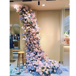Ensemble <span class=keywords><strong>de</strong></span> café décoration <span class=keywords><strong>de</strong></span> fenêtre pour une utilisation en intérieur Monet Garden Style français mariage en plein air décoratif fausses fleurs et plante verte - Product Image 2