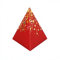 Individuelle Logo-Pyramiden-Geschenkbox Dreieckige Papierbox mit Glitzer-Goldfolie Magnetverschluss für Weihnachten, Feiertage, Hochzeiten, Gastgeschenke und Süßigkeiten