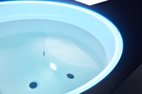 Baignoire autoportante en acrylique noire moderne avec éclairage LED intégré, qualité supérieure, fournie directement par l'usine