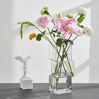 Vase en verre empilable de style nordique luxueux et créatif, vase à fleurs géométrique carré moderne pour la décoration de table à la maison