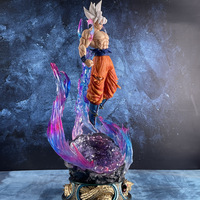 Figura de Acción de Anime Luminosa con Base, Estilo Congelado, Goku Sun Wukong de Tres Cabezas, Escultura de PVC, 50 cm