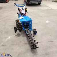Mini zanjadora de mano de doble pista, equipo agrícola, Tractor, cadena hidráulica, zanja de excavación