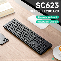 Clavier d'ordinateur silencieux 2,4 G à 104 touches, clavier sans fil multimédia et combo souris pour PC, tablette, ordinateur portable