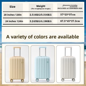 Fashion Neoprene 20-24 Inch Light Weight Carry-On <strong>Suitcase</strong> with Polyester Lining White Yellow <strong>Blue</strong> Trip - Product Image 3