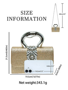 Cross-border New Shiny Elegant Polyester Women's Light Luxury Dinner <b>Clutch</b> Chain Magnetic Buckle High-end Crossbody Bag Tanjing - Product Image 5