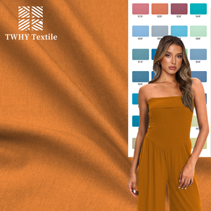 Venta al por mayor de moda <span class=keywords><strong>180</strong></span> Gsm tejido elástico de algodón Spandex tejido bidireccional elástico tejido Jersey para mujer conjuntos de mamelucos - Product Image 1