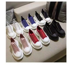 Baskets Chunky Unisexe en Toile d'Inspiration Designer Noir et Blanc 2026 Nouveauté Luxe Plateforme à Lacets Chaussures Décontractées Homme Semelle Intermédiaire PU EVA - Product Image 5