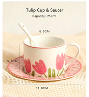 Panier en rotin tressé avec tasse et soucoupe en céramique, boîte à dragées pour cadeaux de demoiselles d'honneur