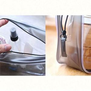 Personalized Logo Women <b>Transparent</b> Clear Pouches PVC Toiletry <b>Makeup</b> Cosmetic <b>Bag</b> With Zipper - Product Image 3