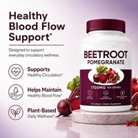 Capsules de Formule 2-en-1 Betterave + Grenade Marque Blanche OEM avec Extrait de Betterave et de Grenade pour le Soutien de l'Oxyde Nitrique
