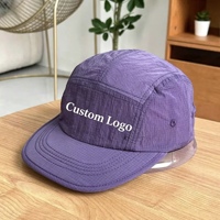 Casquettes en nylon à 5 panneaux brodées sur mesure - Style streetwear hip-hop, design sportif vintage