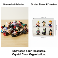 Vitrine de présentation transparente en PS pour blind box, vitrine anti-poussière pour figurines avec porte coulissante pour objets de collection, Pop Mart