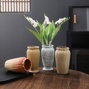 Vintage <b>Retro</b> Wabi Sabi Light Luxury Ceramic Vase With Hydroponic Function for Living Room Fresh Flower Display Home <b>Decor</b> - Product Image 3