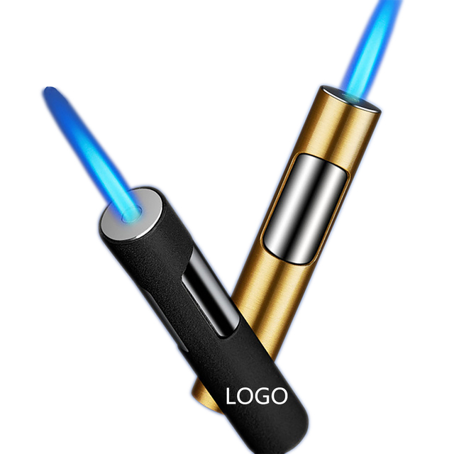 Custom Logo Refillable Mini Pen Gas Lighter Wholesale Modern Windproof Jet Flame Torch Lighters for Giveaways
