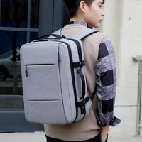 Logo Kustom Tahan Lama Berkualitas Tinggi Tas Ransel Komputer Tahan Air Kasual Bisnis Perjalanan Tas Ransel Laptop Port Pengisian Daya USB