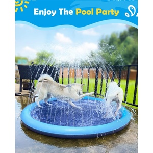 Piscine gonflable bleue pour chiens et enfants, épaisse et durable, pour l'extérieur, installations aquatiques de divertissement - Product Image 3