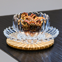 Assiette en Verre Style Japonais Moderne pour Fruits Secs, Bols en Verre pour Desserts Glacés et Assaisonnements, pour Cuisine et Maison