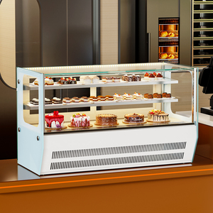 Vitrine Réfrigérée de Comptoir la Plus Vendue pour Gâteaux et Desserts, avec Verre Courbé ou Droit, pour Boulangerie - Product Image 2