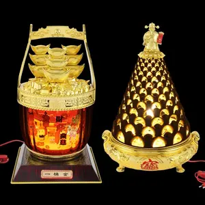Um balde de ouro, enfeites de sorte seta lâmpadas/lingüeta de ouro shui/abacaxi decoração plástico/deus se riqueza gortune