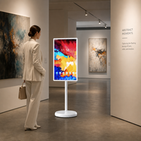 Vislat Écran LED publicitaire interactif sans fil Android intelligent portable mini pour l'intérieur et l'extérieur, 32 pouces, écran tactile