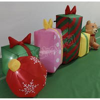 Boîtes cadeaux de Noël gonflables personnalisées, ours de Noël gonflable lumineux pour l'extérieur, décorations de boîtes cadeaux gonflables