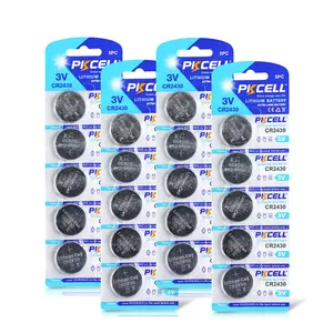 Pkcell Pile bouton CR2477 <span class=keywords><strong>Cr2450</strong></span> <span class=keywords><strong>Cr2430</strong></span> 3.0v Pile bouton non rechargeable pour système de suivi RTC avec onglets Boîtier métallique - Product Image 4