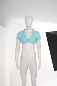 Cárdigan Corto con Volantes para Mujer, Manga Corta Abullonada, Cuello en V Profundo, Botones Delanteros, Estilo Y2K, Ajuste Delgado, Top de Verano para Salir - Product Image 6