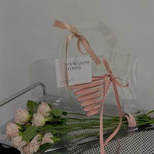 กระเป๋าใส่ดอกไม้ <span class=keywords><strong>PVC</strong></span> ใสสำหรับสัตว์เลี้ยงกระเป๋าใส่ดอกไม้กระเป๋าของขวัญมีมือถุงใสบรรจุภัณฑ์ลายดอกไม้แบบเรียบง่าย - Product Image 2