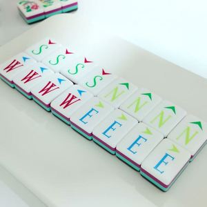 Juego de Fichas de Mahjong Americanas de Lujo con Diseño de Concha de Tortuga Vintage, 160 Piezas, Acrílico Premium, Ilustraciones de Abanicos y Faroles para Entretenimiento - Product Image 2