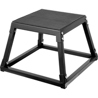 Plyo Box in Acciaio a Sezione Quadrata con Base Antiscivolo in Gomma, Resistente agli Urti, per Palestra e Studio