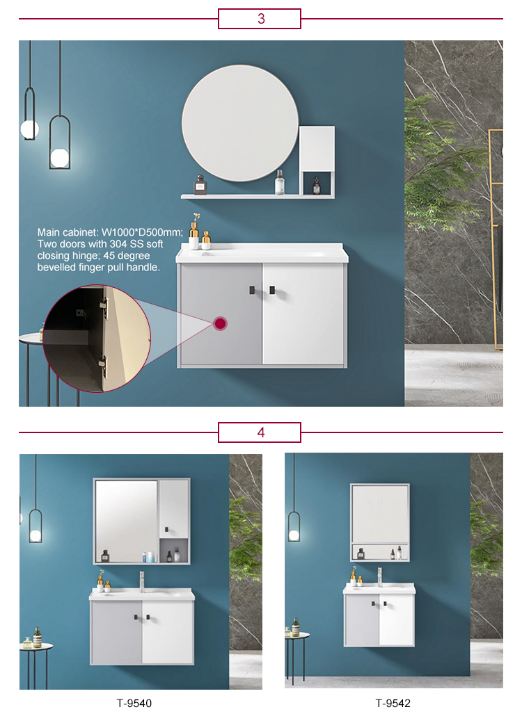 Bathroom Vanity Wall Mounted Bathroom Cabinet With Round Mirror
