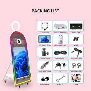 Mesin Stan foto cermin ajaib lengkungan selamat datang 2025 dengan Mini PC 43 inci layar sentuh cermin foto untuk pesta pernikahan - Product Image 6