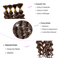 4X30 #   Extensions de cheveux en fibres souples bouclées pour tresses au crochet, style bohème, vague océanique profonde, 20 pouces, à trame unique