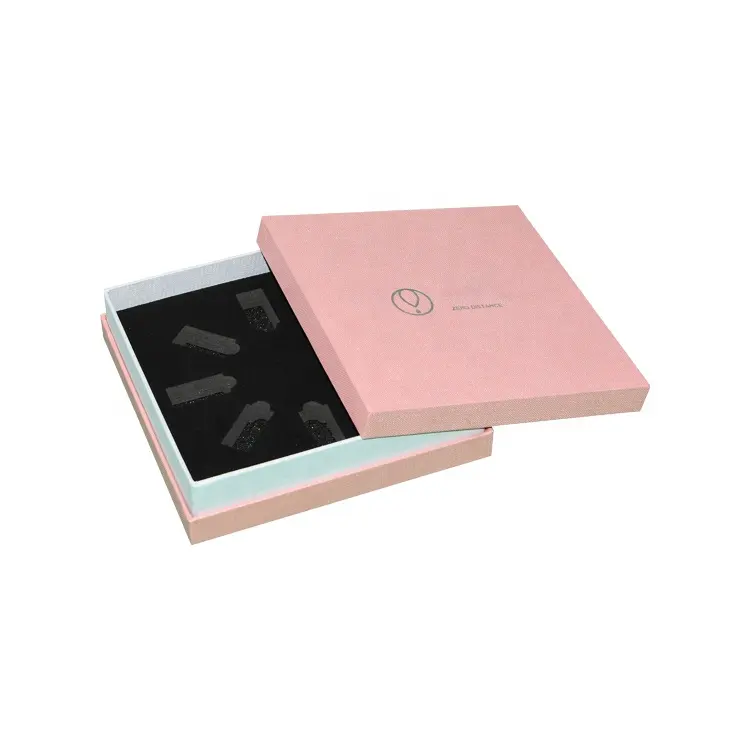 Deckel und Basis Geschenk box für ätherische Öle Set Verpackung mit Samts chaum halter und Silber Stempel Logo