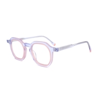 Montures de lunettes en acétate, monture optique ronde, bicolore, monture intégrale, unisexe, usage quotidien