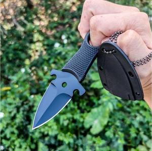 سكين جيب محمول صغير للاستخدام الخارجي مع حلقة للرقبة وشفرة ثابتة للبقاء على قيد الحياة مع غمد - Product Image 5