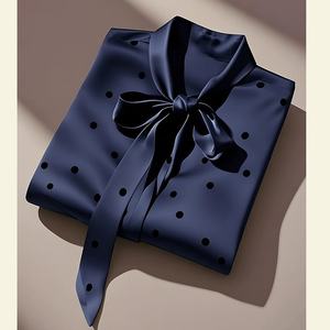 <span class=keywords><strong>Camicia</strong></span> di Design ampia <span class=keywords><strong>camicia</strong></span> da donna Vintage con scollo a <span class=keywords><strong>papillon</strong></span> a pois Top blusa in raso Sehe Fashion - Product Image 6