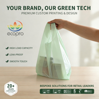 Fabricant de sacs en T-shirt compostables pour restaurants, sacs d'épicerie biodégradables de 3 gallons, OK Compost HOME ECOPRO