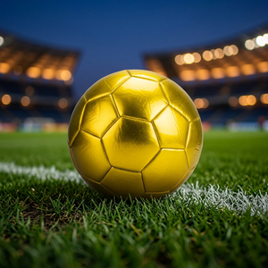 Silver Metallic Soccer Ball Classic Stitched Panel Design <b>Football</b> - Product Image 4