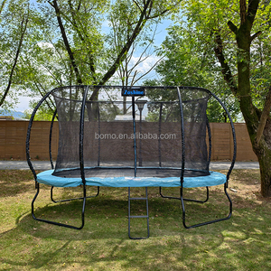 Zoshine, superventas, 8x14 pies, trampolín ovalado para exteriores, parque infantil, trampolines para saltar, <span class=keywords><strong>comprar</strong></span> trampolín elástico para exteriores con Laddar - Product Image 1