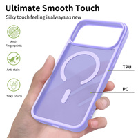 Coque de protection givrée antichoc magnétique pour iPhone 17 16 15 14 13 Pro Max avec bouton de contrôle de l'appareil photo Fundas iPhone