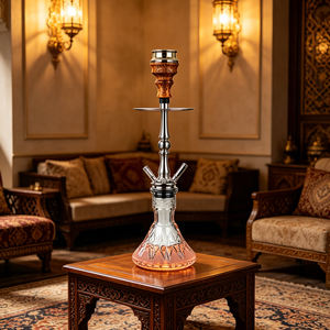 Chicha portable de luxe avec base en verre mat, ensemble de chicha en acier inoxydable de 65 cm, stylo chicha arabe pour bars et boîtes de nuit - Product Image 5