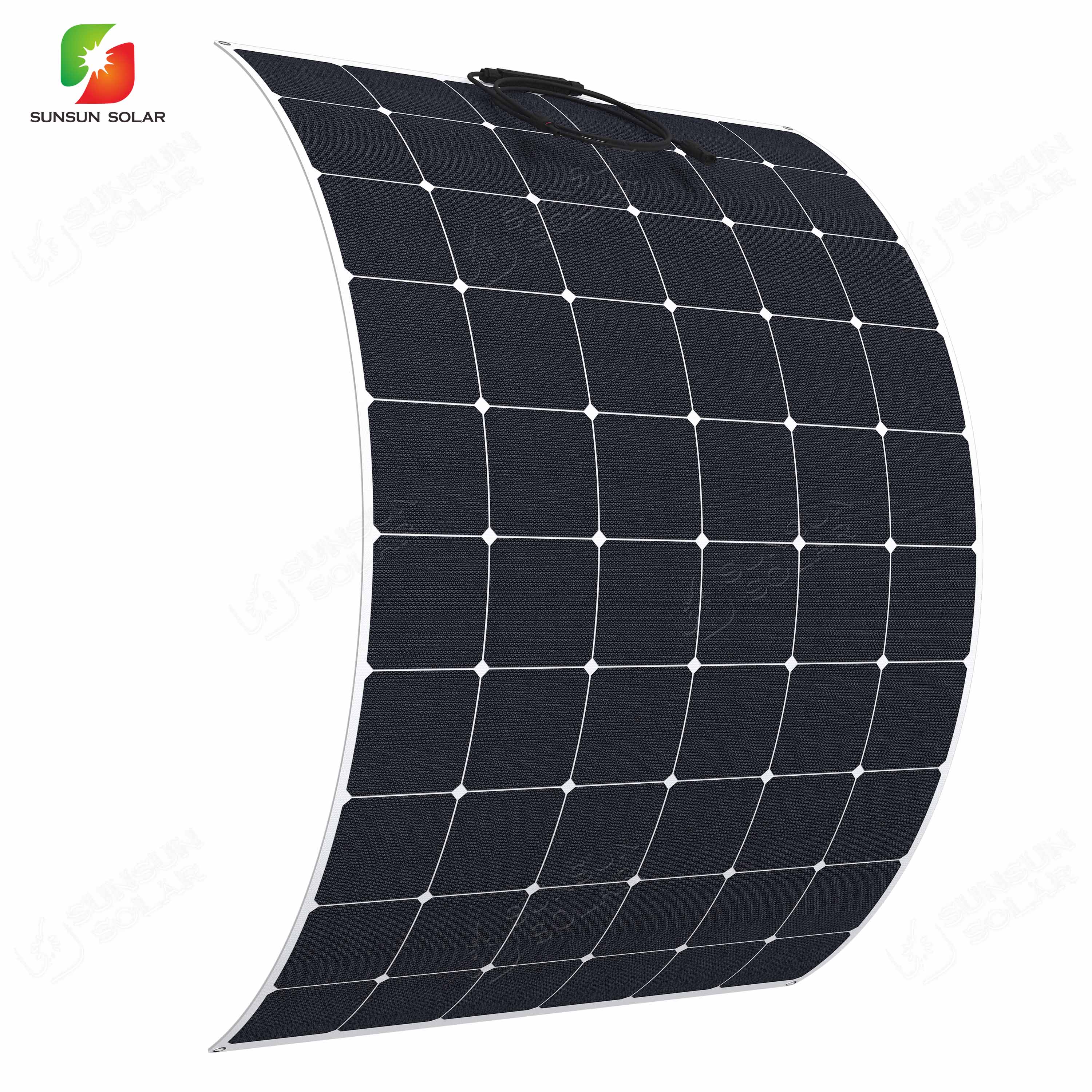 22% efficiency SunPower cell thin film ETFE large size 200W 18V semi flexible solar module solar pannels