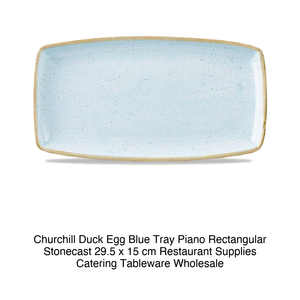 Plateau de service plat bleu œuf de canard 29,5 × 15 cm rectangulaire Churchill Stonecast Sdesop1 - Product Image 2