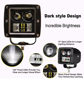 2025 <span class=keywords><strong>Led</strong></span> Spot luce guida 5D lente 3.3 pollici 20W 4pod lampada da lavoro a <span class=keywords><strong>LED</strong></span> quadrata per Off-road Luces <span class=keywords><strong>Led</strong></span> Para Camiones - Product Image 3