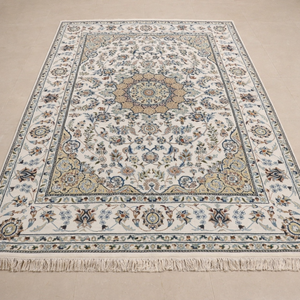 Tapis d'intérieur en laine noué à la main de style persan de luxe |   Médaillon floral |   Taille personnalisée - Product Image 1