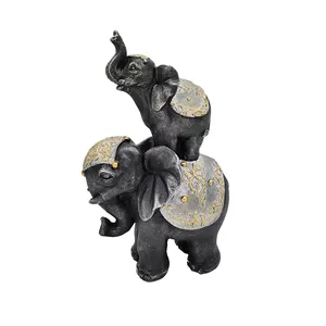 Statue de décoration de jardin éléphant en résine ornement extérieur pour Pâques Saint Valentin et remise des diplômes Statuette animale