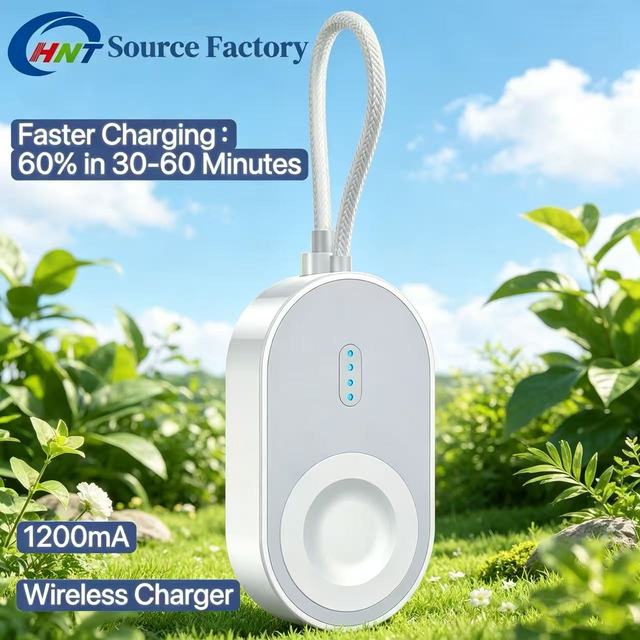 Portable Travel 1200mAh Magnetic Wireless Watch Charger 2 In 1 Fast Power Bank For Apple Watch 6 7 8 9 Series